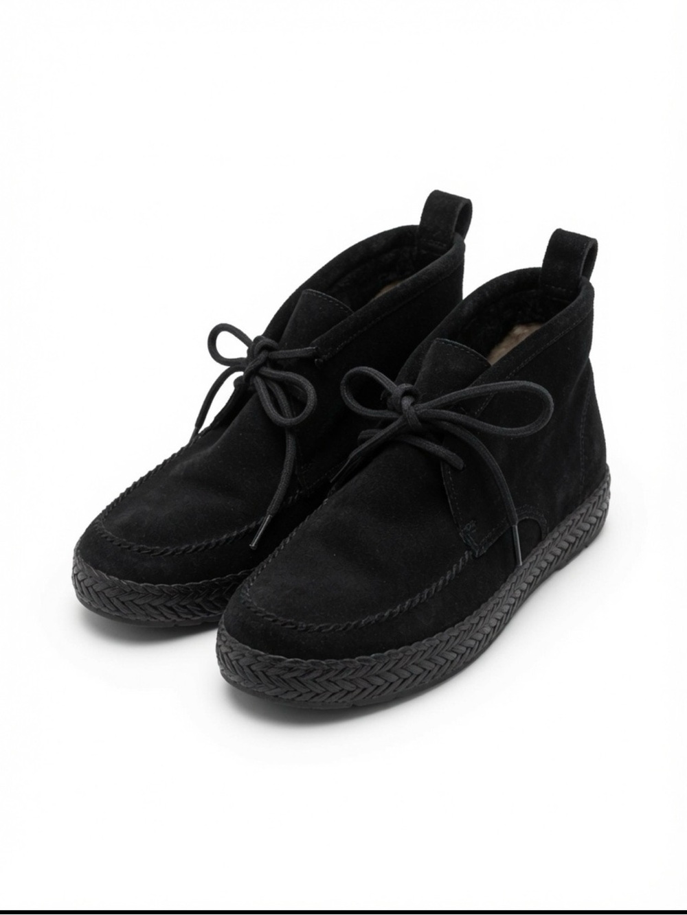UGG Black Suede Moccasin-Style Ankle Shoes